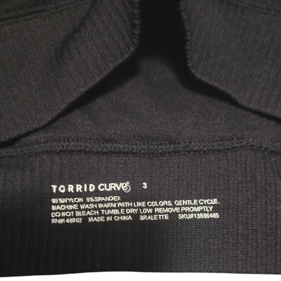 Torrid Curve Black Ribbed No Underwire Bundle of 3 Women's Sports Bra 3 - 3X - Picture 4 of 6